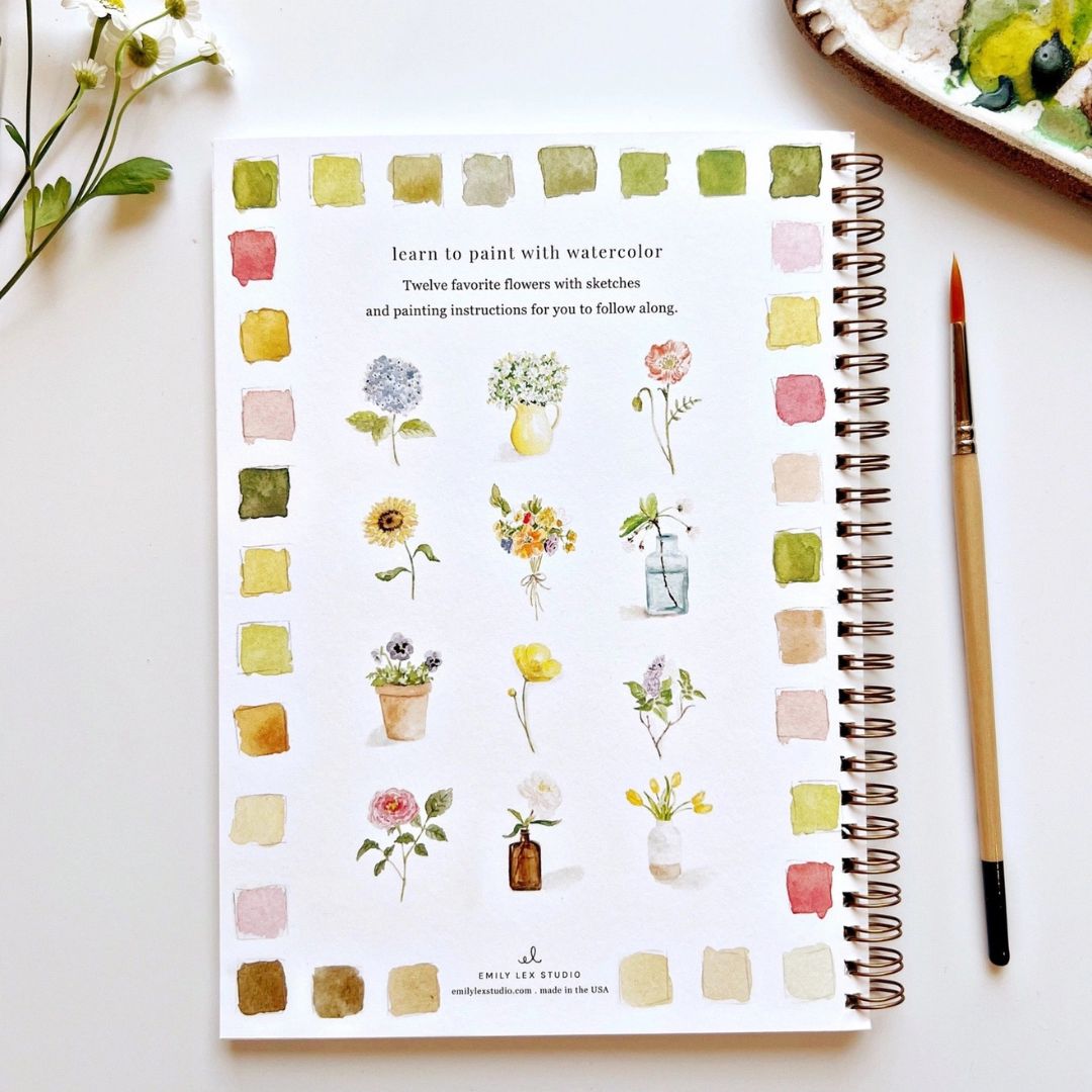 Flowers - Watercolor Workbook - Emily Lex Studio