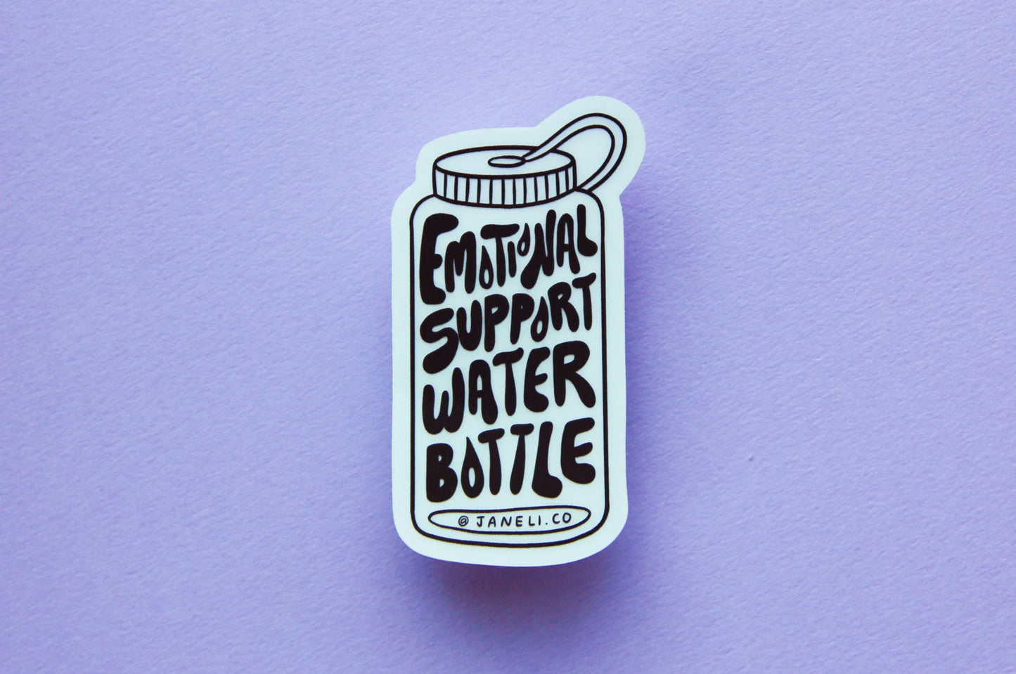 Emotional Support Water Bottle - Clear - Vinyl Sticker - Jane Li Co