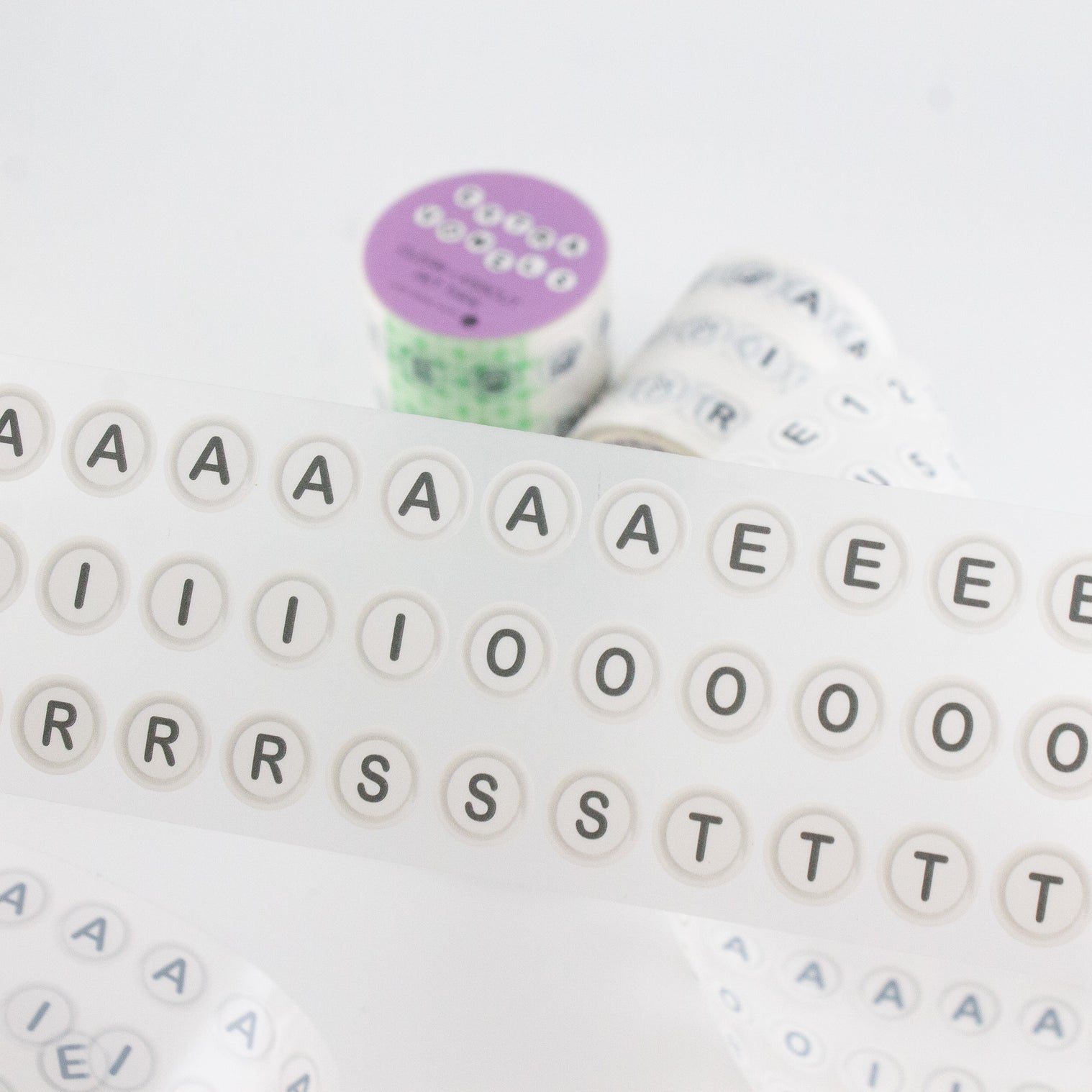 Extra Vowels Letter Beads PET Tape - 50mm