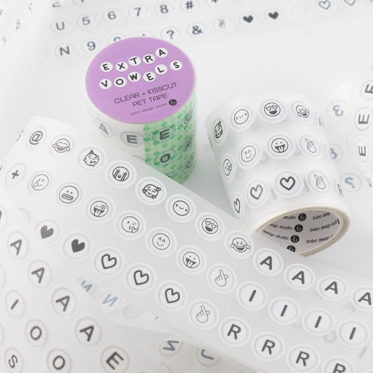 Extra Vowels Letter Beads PET Tape - 50mm