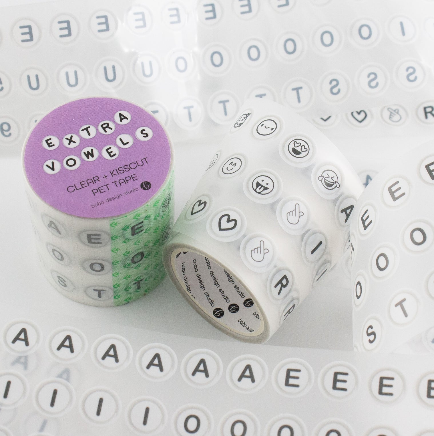 Extra Vowels Letter Beads PET Tape - 50mm