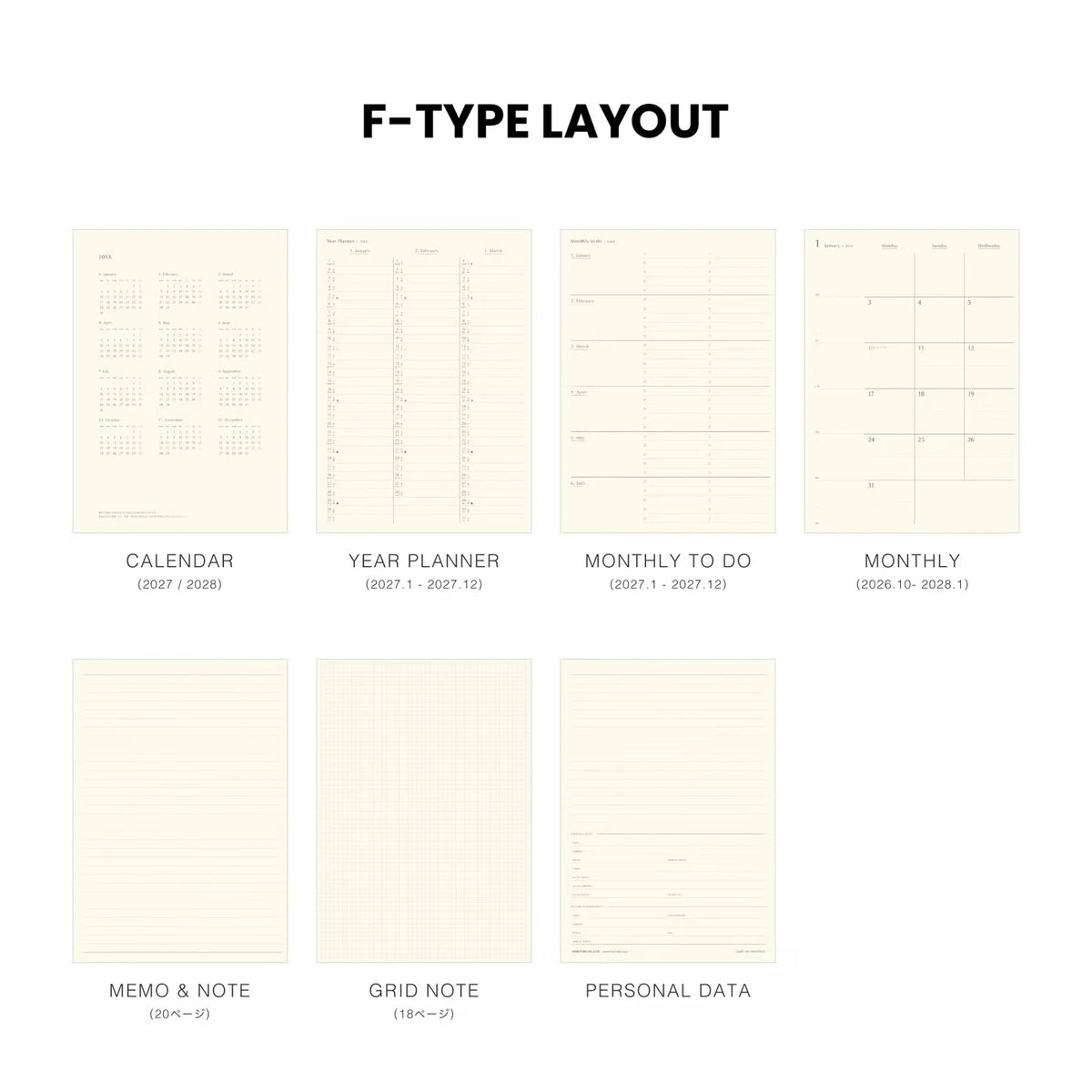 2027 Monthly Planner Coton A5 - Blue