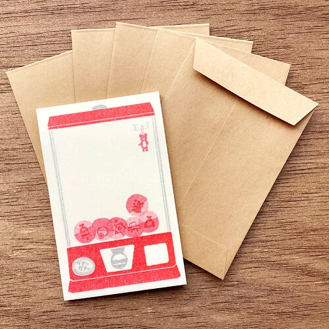 Retro Gacha Machine Notecard Set