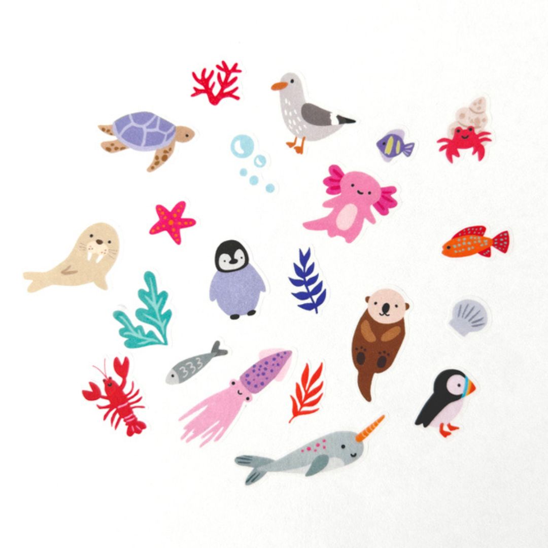 Ocean Wonders - Washi Sticker Jumble - Girl of All Work