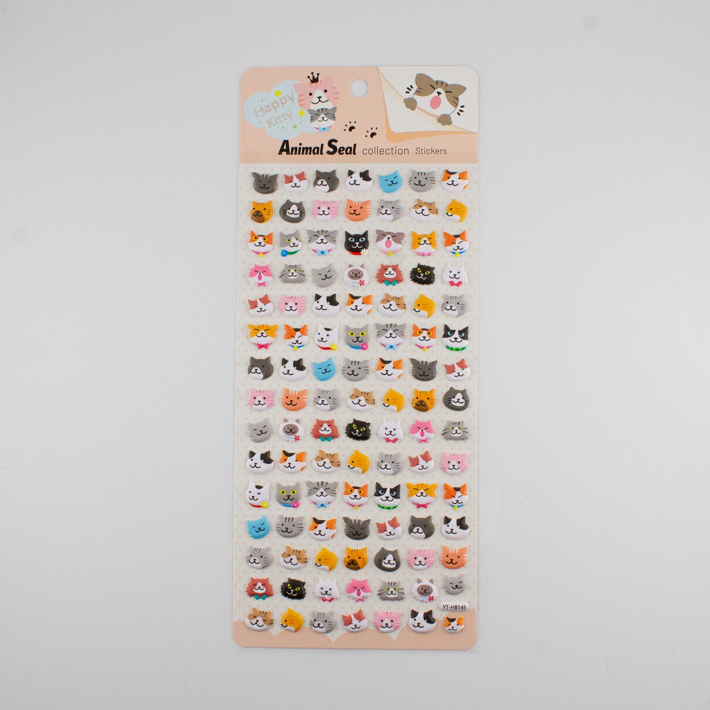 Happy Kitty Animal Seal Puffy Stickers