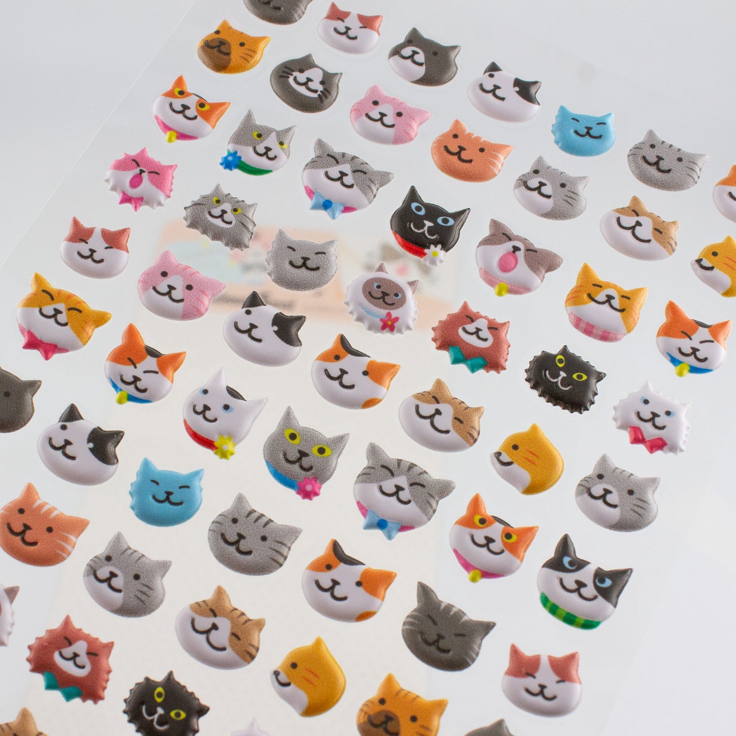 Happy Kitty Animal Seal Puffy Stickers