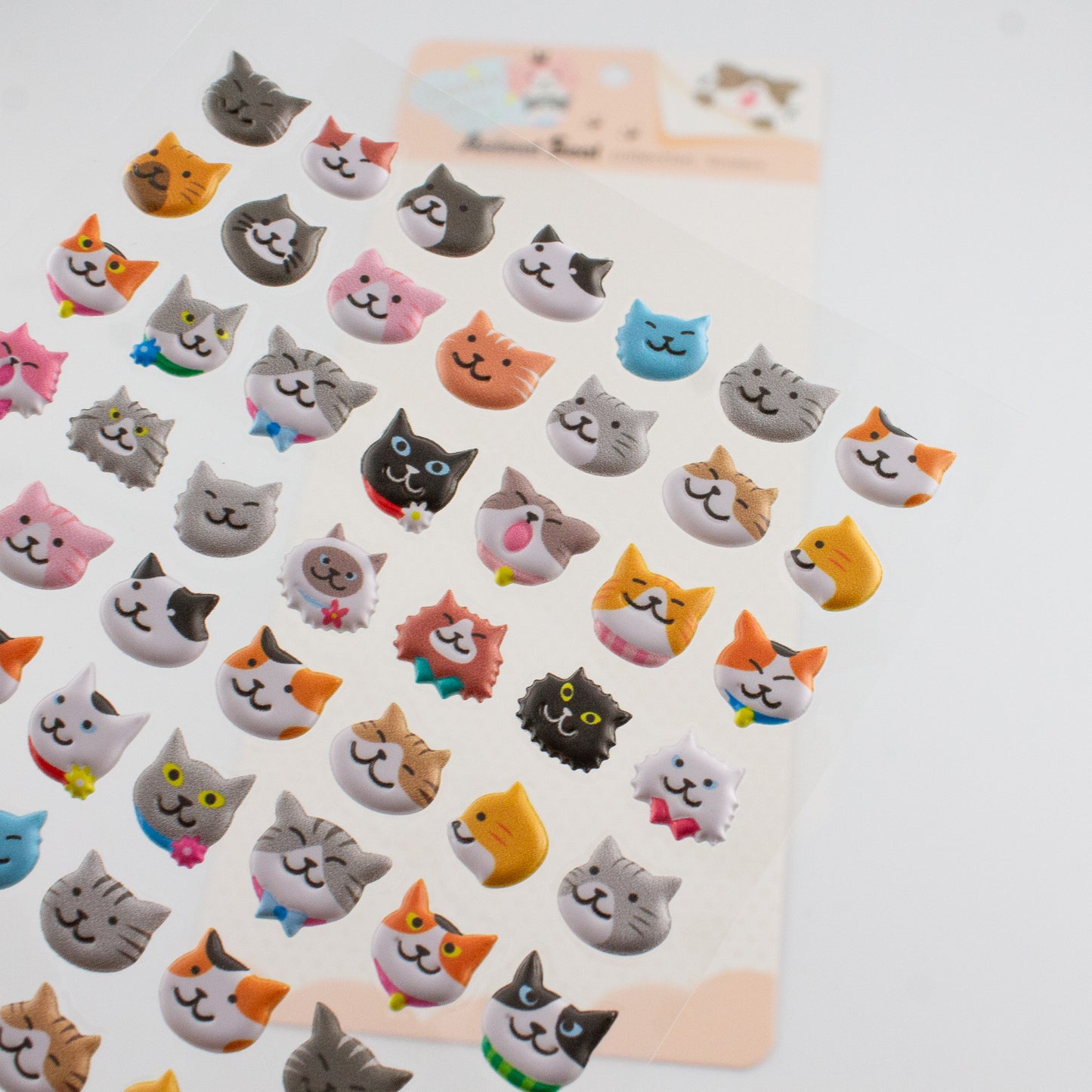 Happy Kitty Animal Seal Puffy Stickers