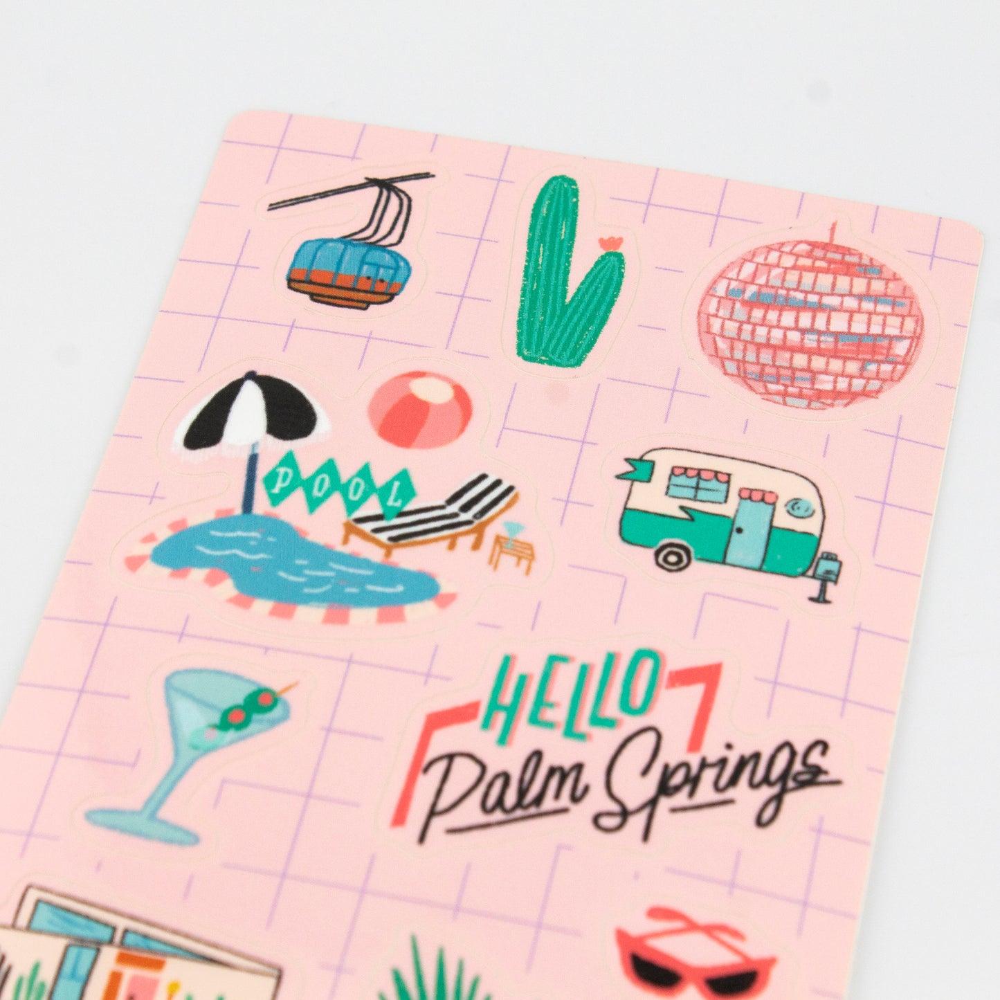 Hi PS Palm Springs Themed Vinyl Sticker Sheet