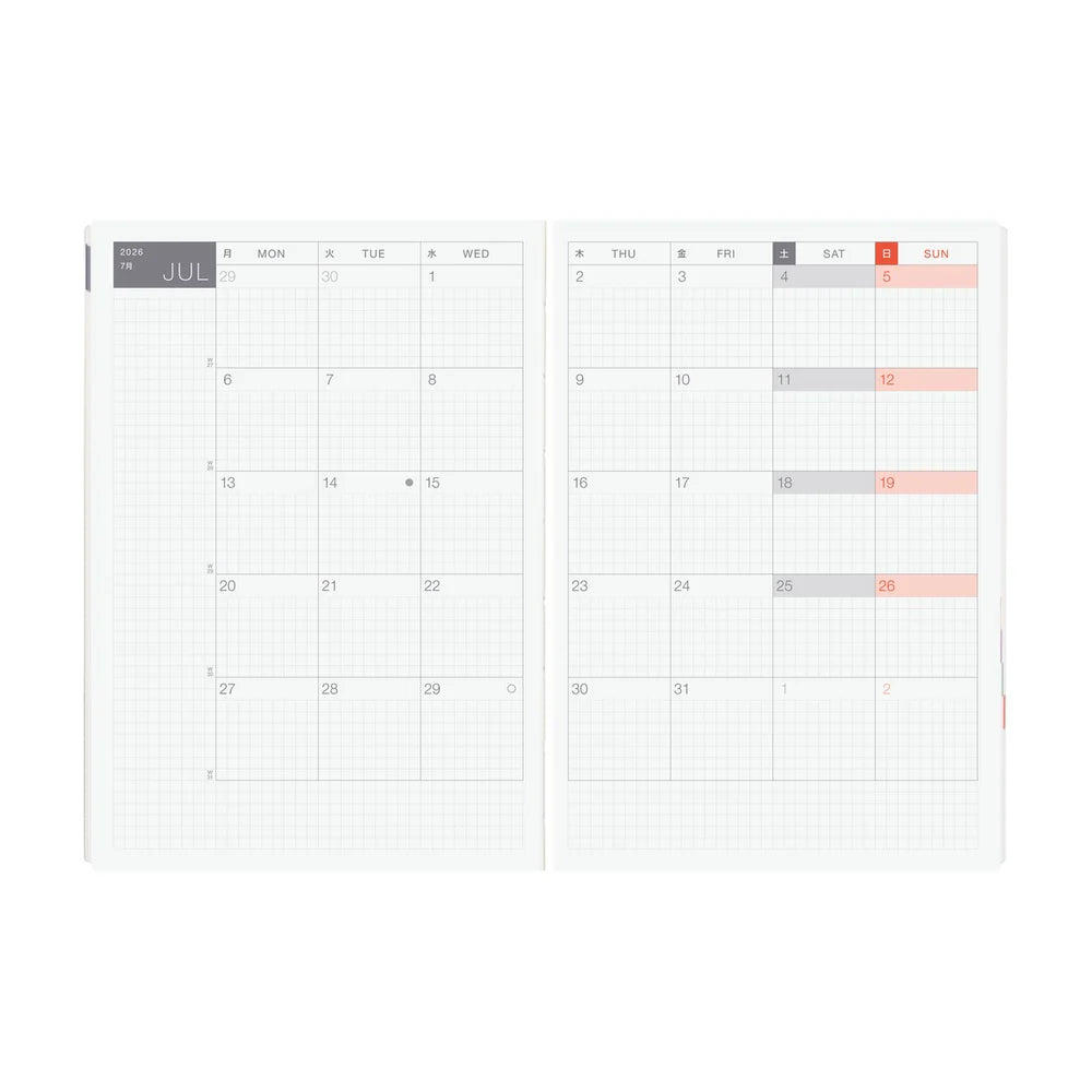 Hobonichi Techo 2026 HON A5 : Paper Series: Black Gingham