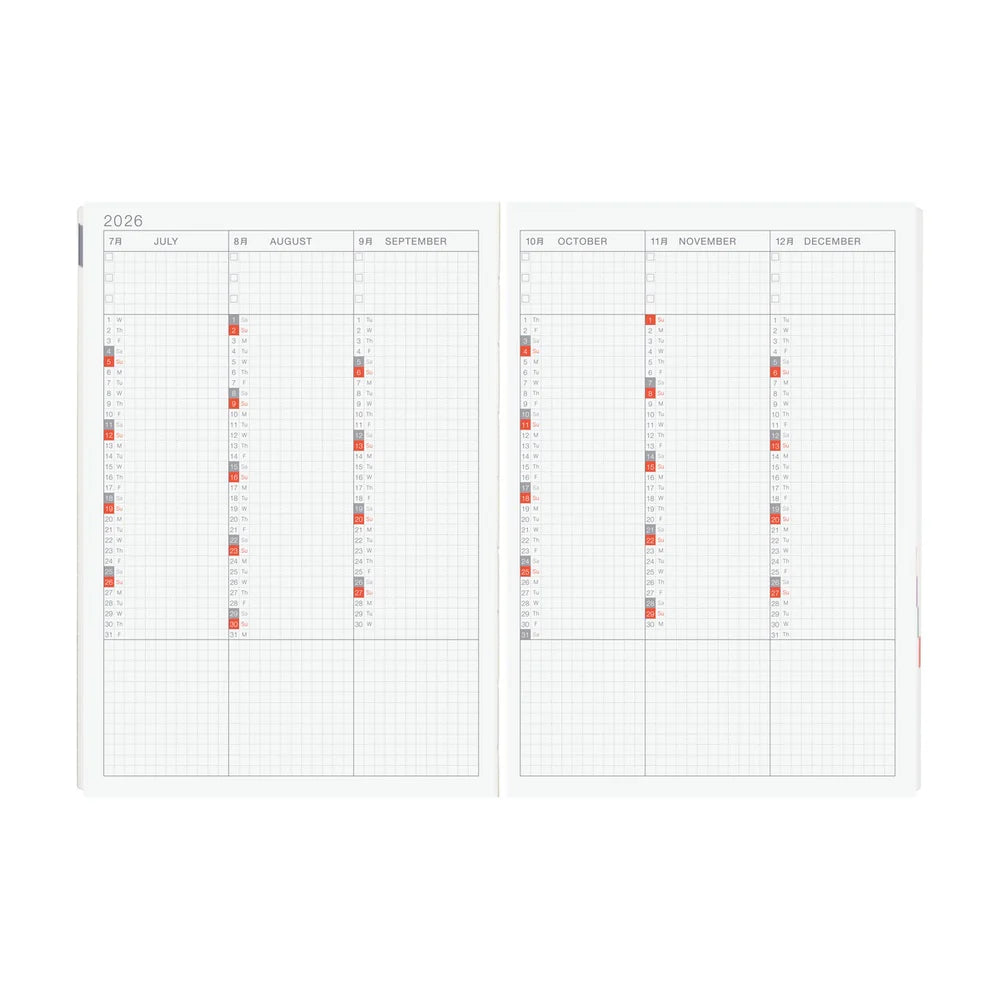 Hobonichi Techo 2026 HON A5 : Paper Series: Black Gingham