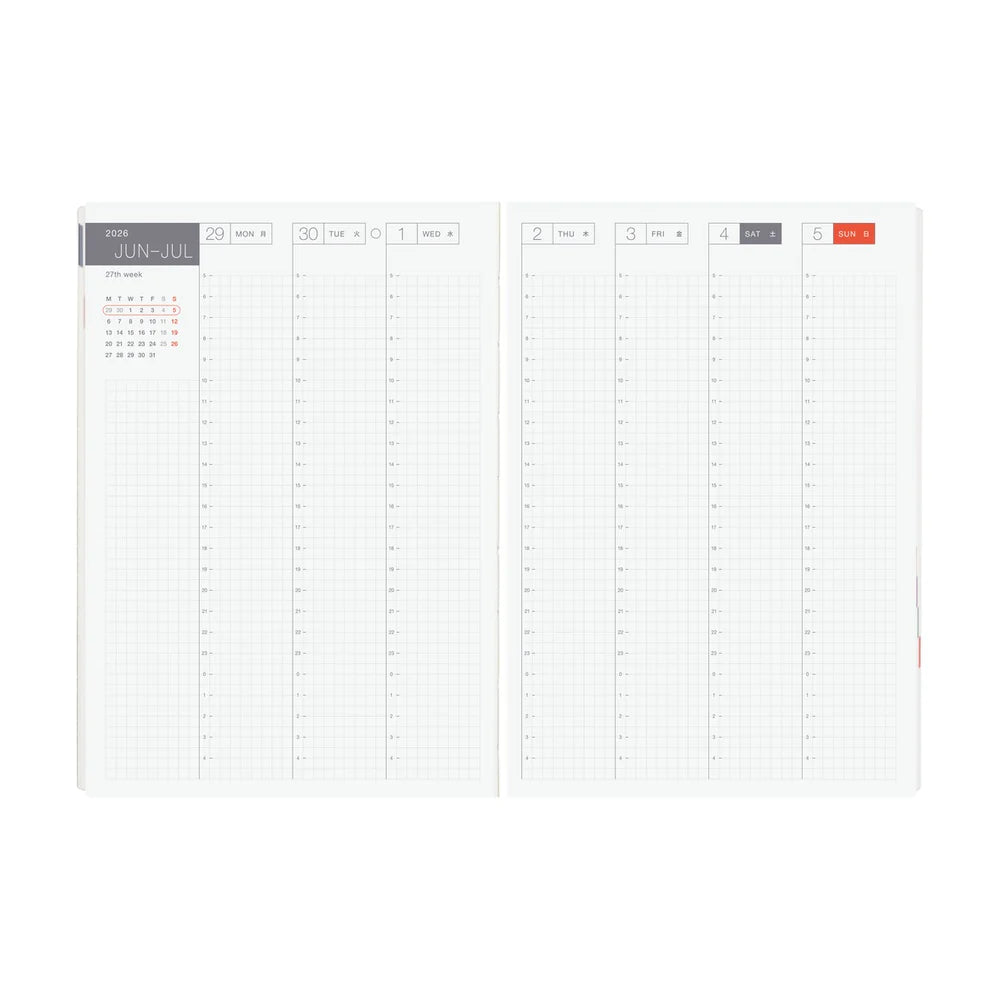 Hobonichi Techo 2026 HON A5 : Paper Series: Black Gingham
