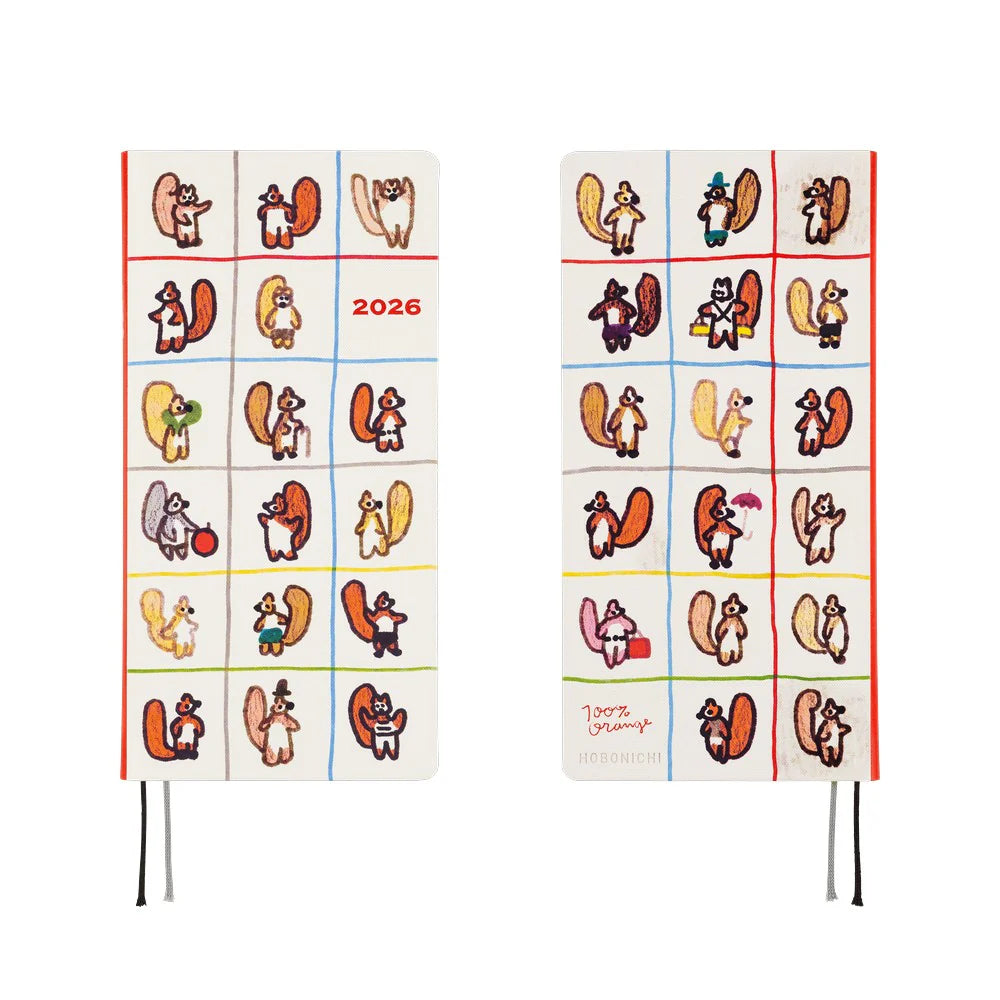 Hobonichi Techo 2026 Weeks : 100%ORANGE: Squirrel’s Moving Day