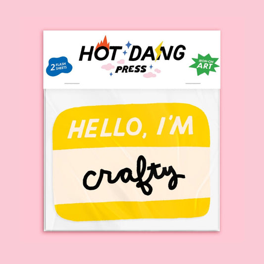 Crafty Nametag Iron-On Art - Hot Dang Press