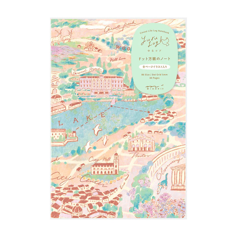 Yuru Log B6 Travel and Hotel Notebook - Midori