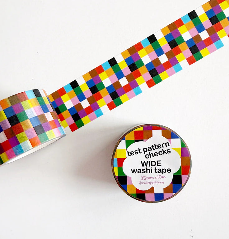 Test Pattern Check Wide Washi Tape