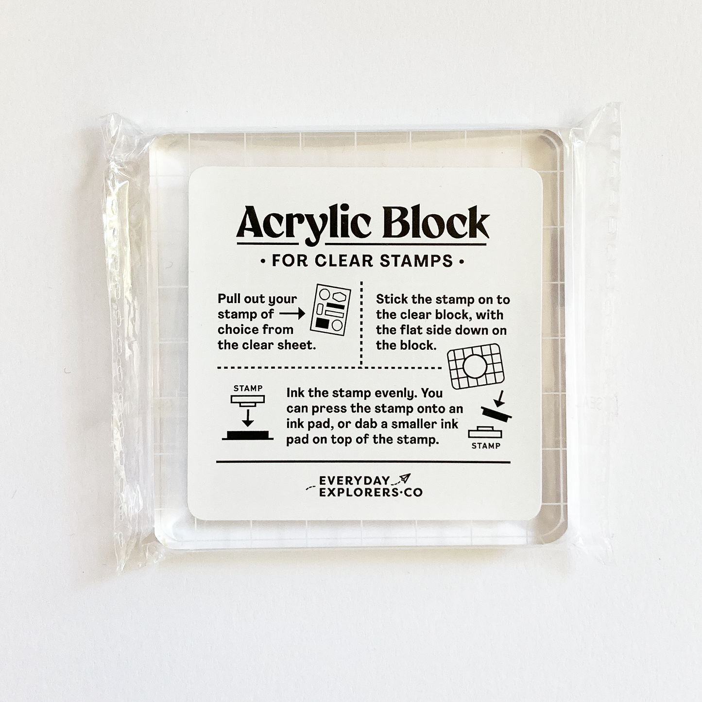 3x3 Acrylic block- Rubber Stamp