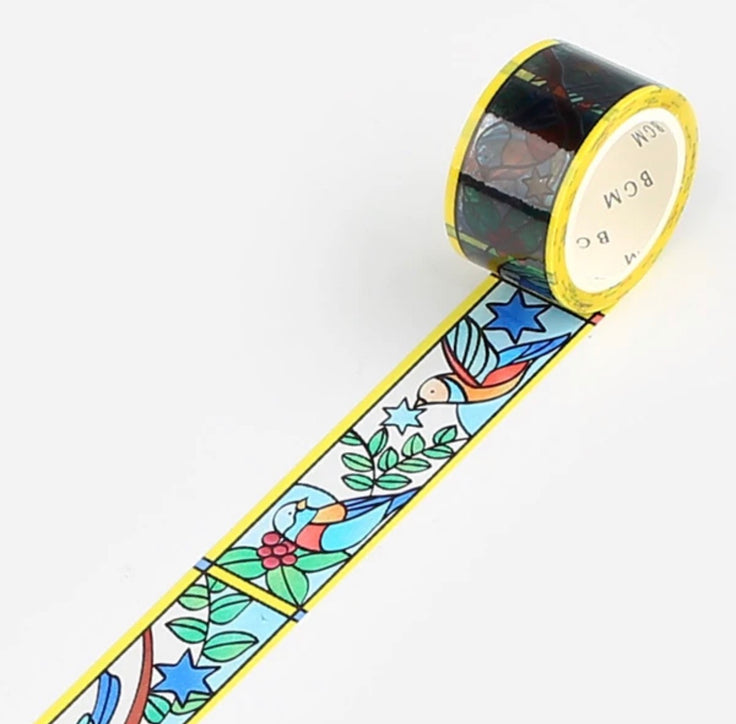 Bird and Plant Stained Glass Tape - 20mm- BGM