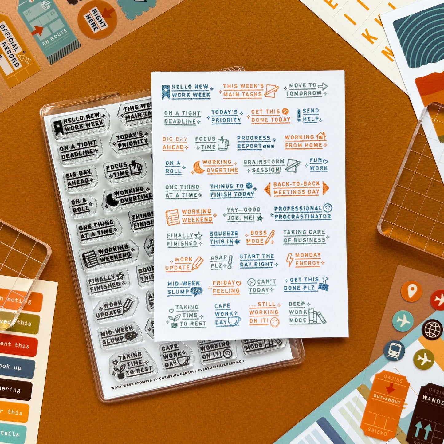 Work Week Prompts - 4x6 Clear Stamp Set