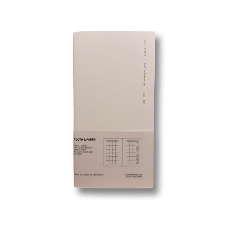 2027 Dated Travel Notebook | Monthly | A5 Slim