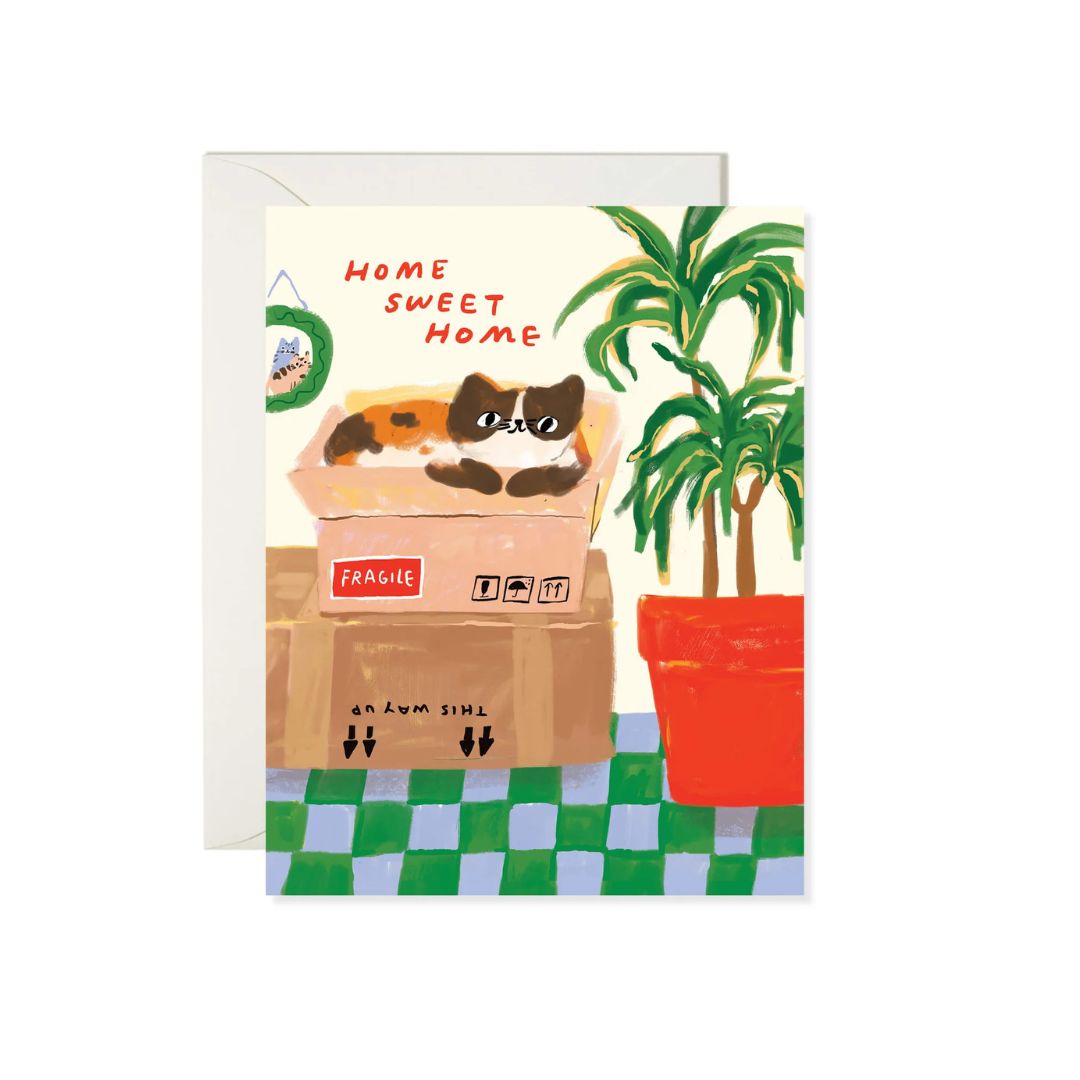 Cat New Home - Greeting Card - Karen Schipper