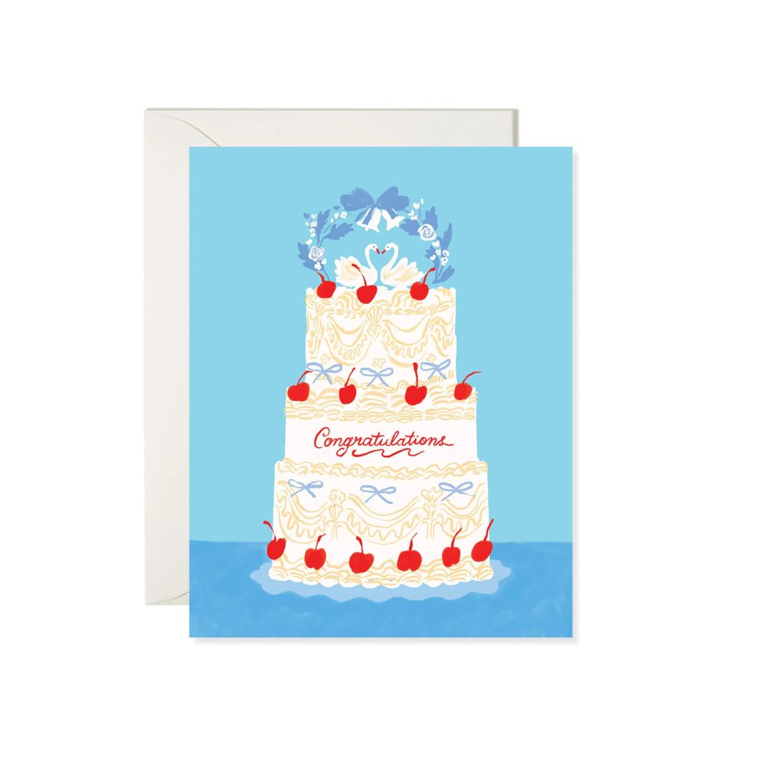 Swan Wedding Cake - Greeting Card - Karen Schipper