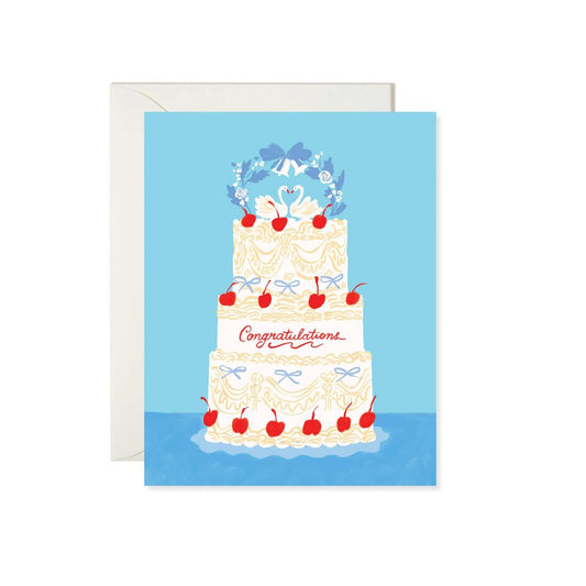 Swan Wedding Cake - Greeting Card - Karen Schipper