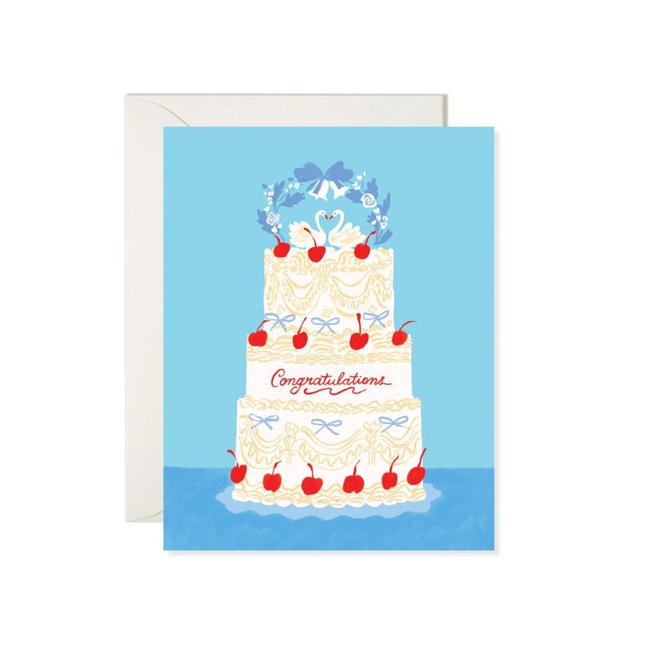 Swan Wedding Cake - Greeting Card - Karen Schipper