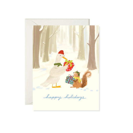 Woodland Gift Exchange - Greeting Card - Karen Schipper