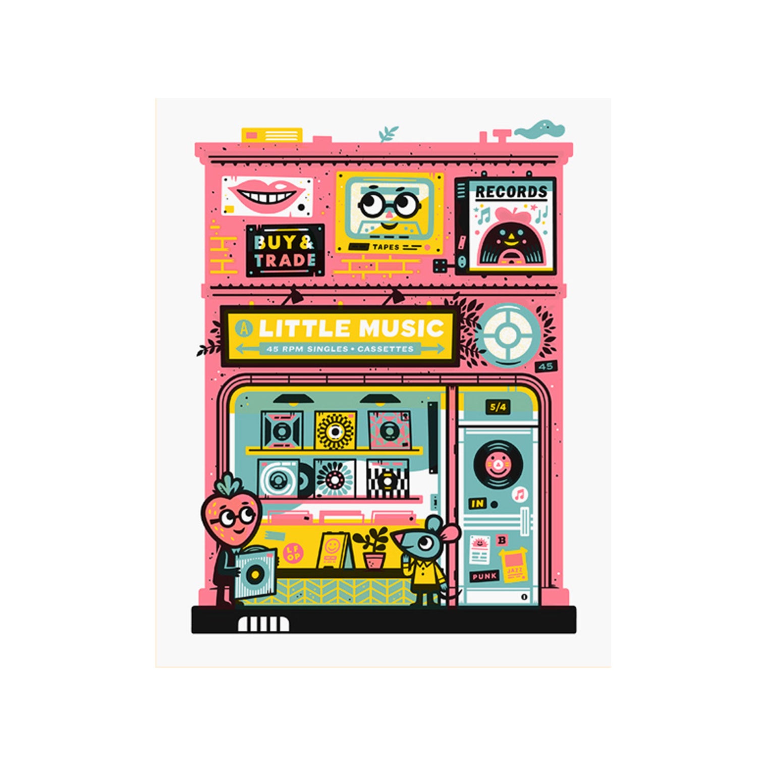 Little Music Silkscreen Print 8x10 - Little Friends of Printmaking LFOP