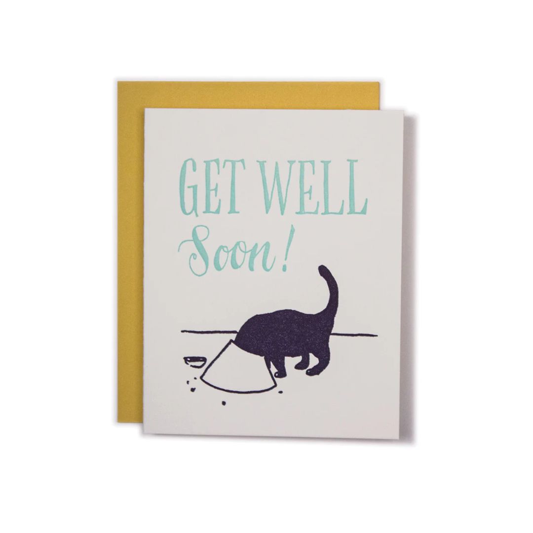 Get Well Cat - Card - Ladyfingers Letterpress