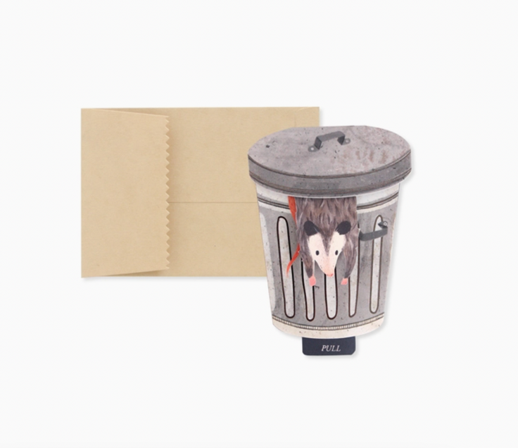 Possum Lets Get Trashed Interactive Greeting Card