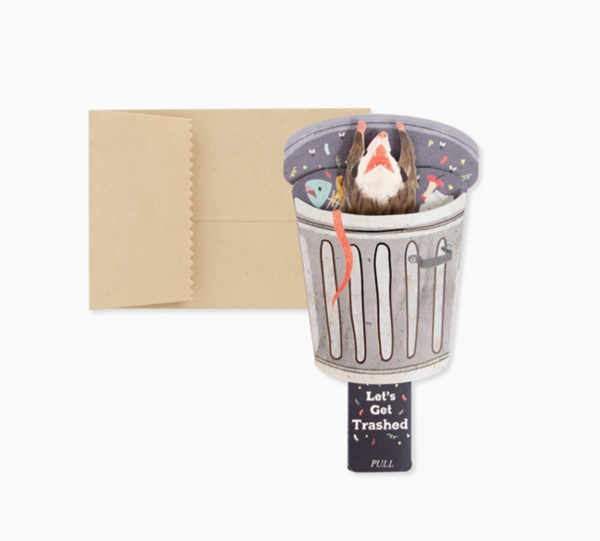 Possum Lets Get Trashed Interactive Greeting Card – bobo design studio