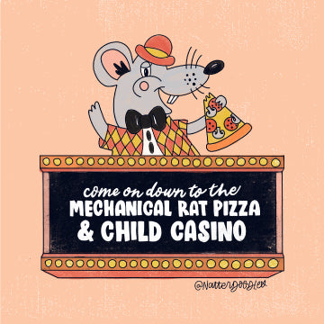 Mechanical Rat &amp; Child Casino - Sticker by NatterDoodle