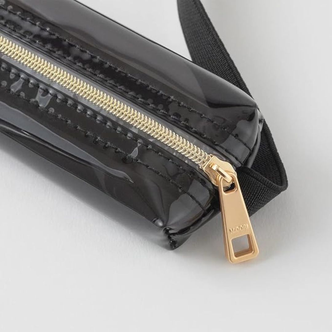 Midori - Book Band Pen Case - Clear - Black