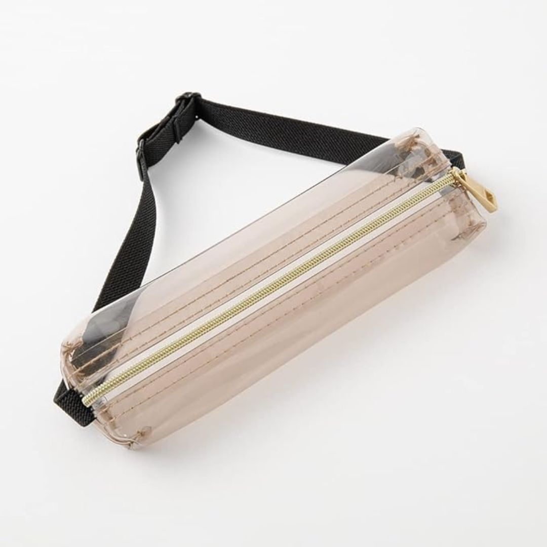 Midori - Book Band Pen Case - Clear - Sepia