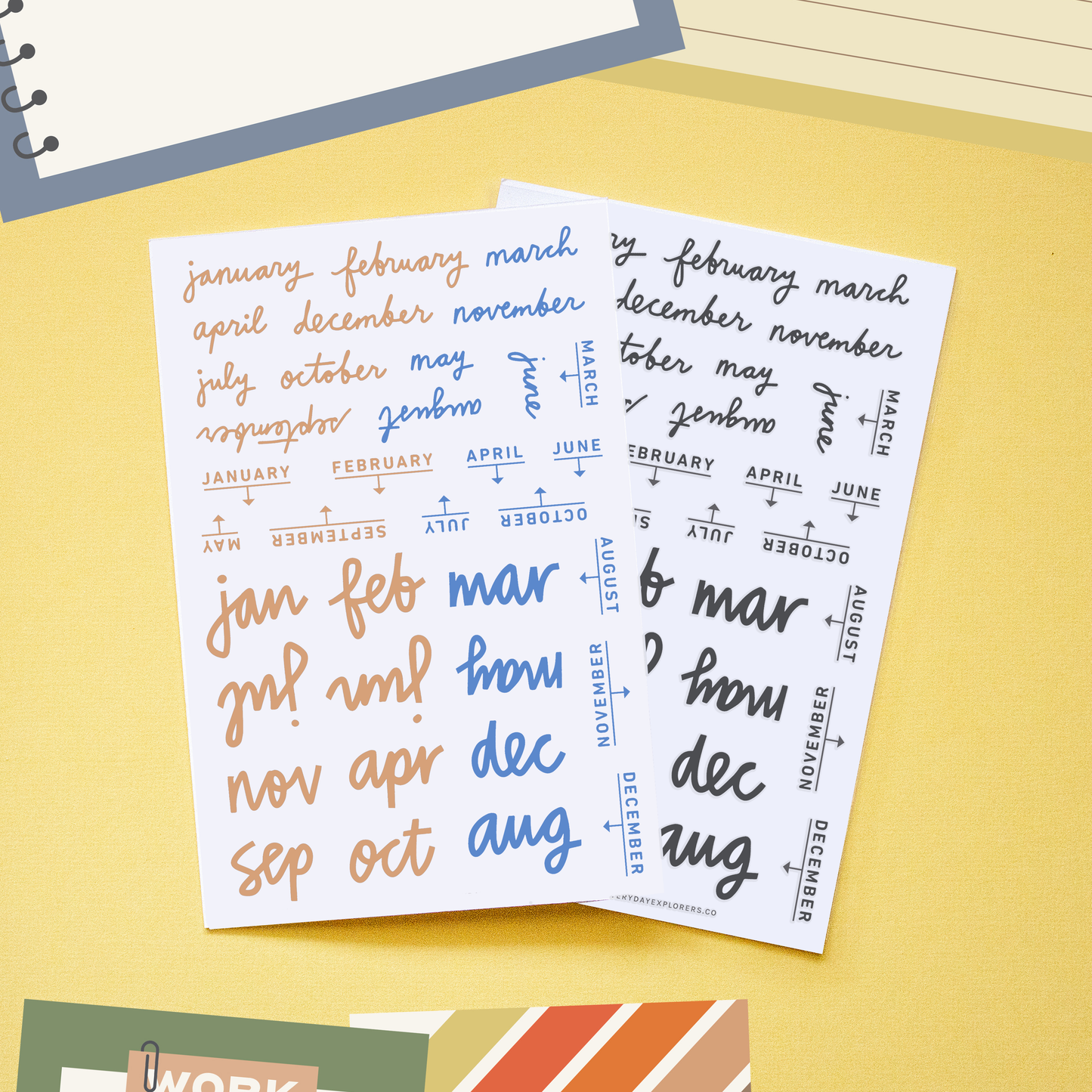 Month-by-Month Clear Rubber Stamp Set - 4x6