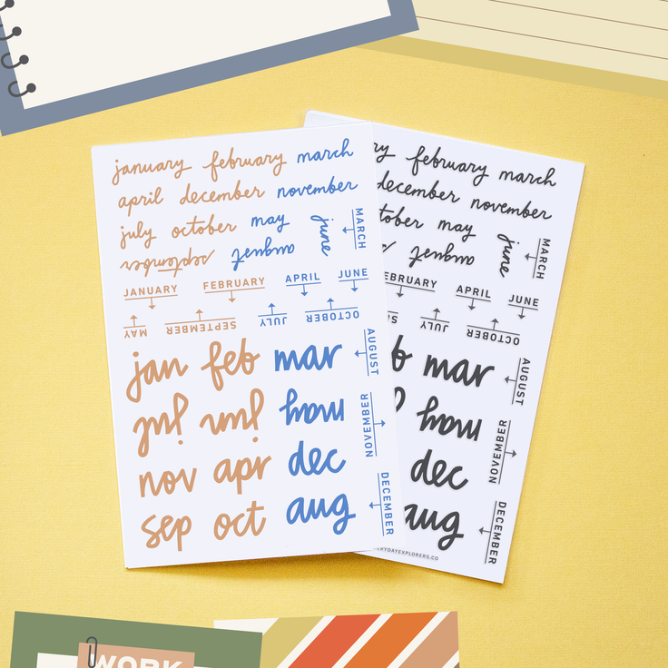 Month-by-Month Clear Rubber Stamp Set - 4x6