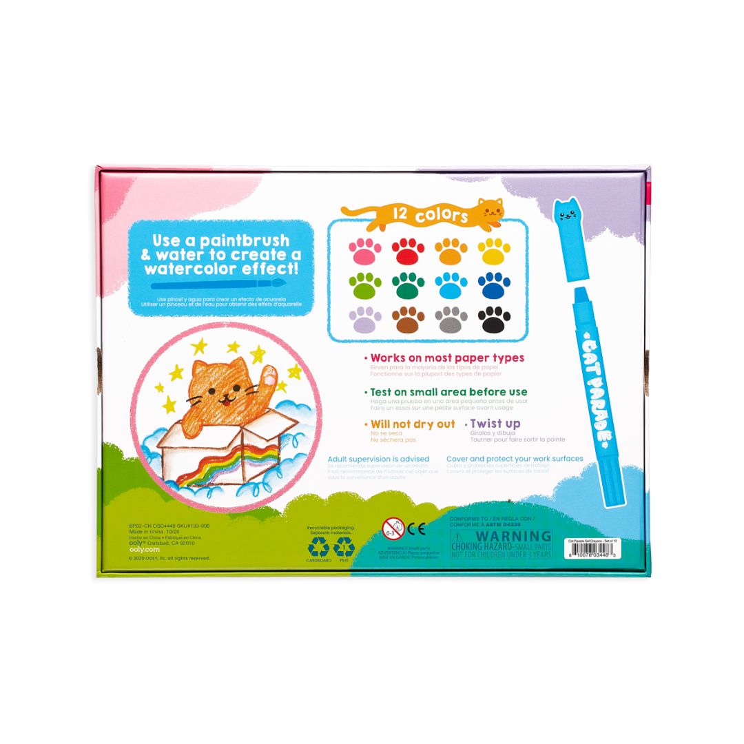 Cat Parade Watercolor Gel Crayons - Set of 12