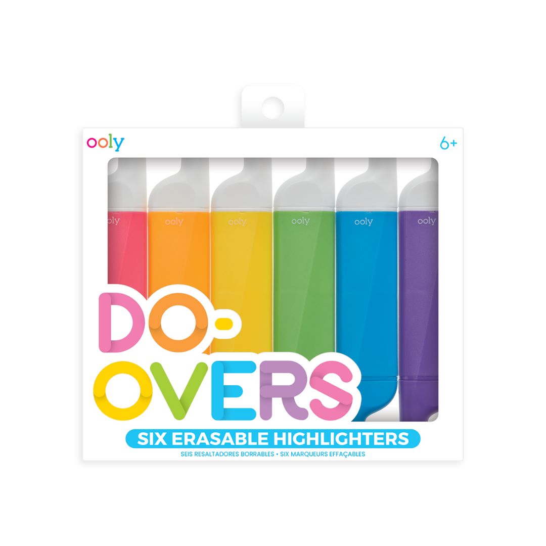 Do-Overs Erasable Highlighters with Chisel Tips - Set of 6