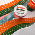 Embossed Letters Kiss Cut PET Tape - Orange and Green