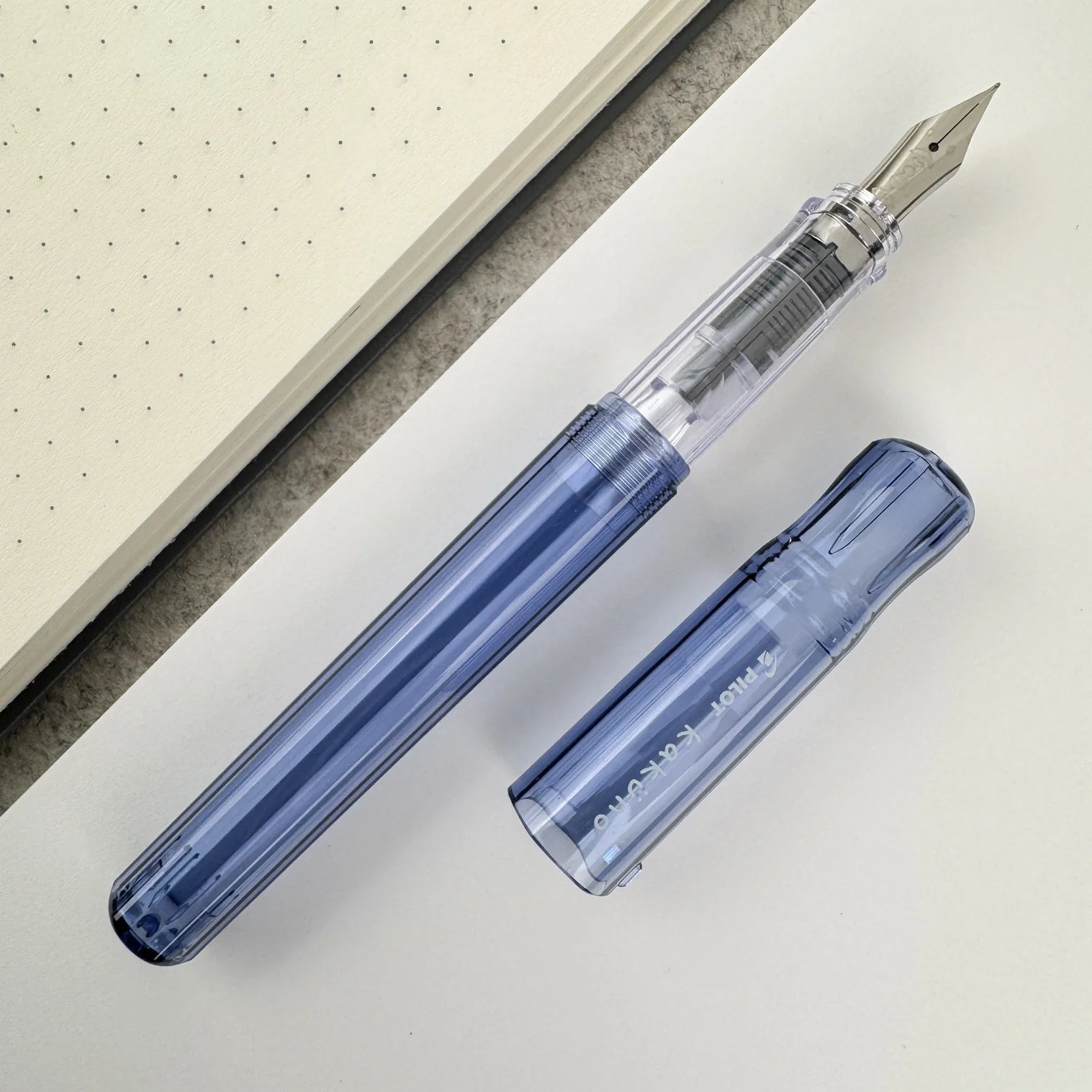 KAKUNO Fountain Pen Fine Nib- Blue Clear