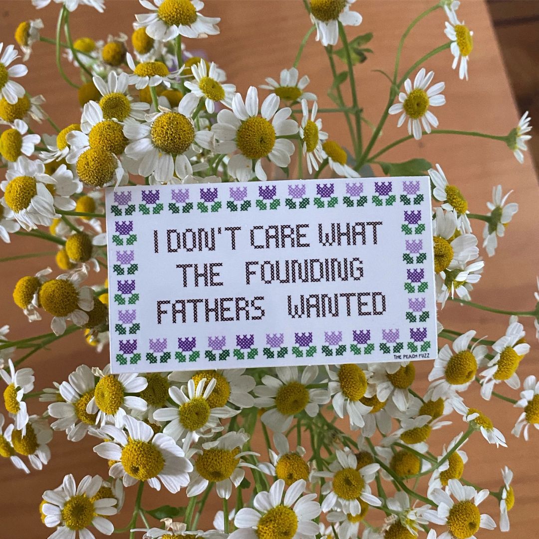 I Don't Care What the Founding Fathers Wanted - Sticker - The Peach Fuzz Co