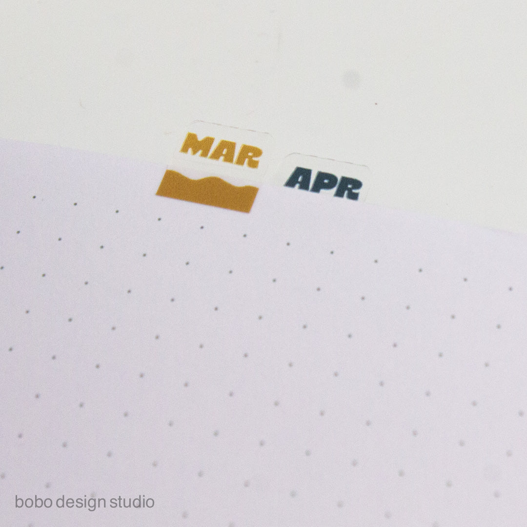 Planner Index Sticker Tabs - Months 02