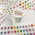Rainbow Letter Beads PET Tape - 50mm