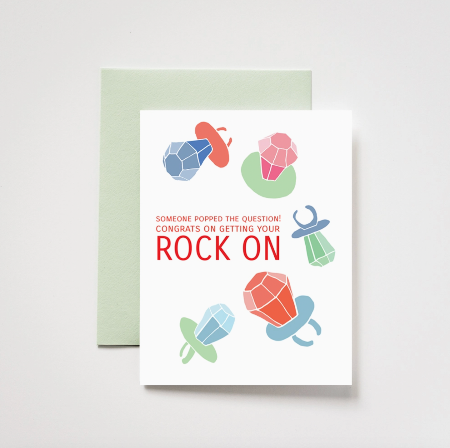 Rock On Engagement Greeting Card