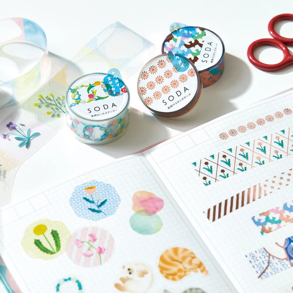 Soda Transparent Masking Tape Sticker Type