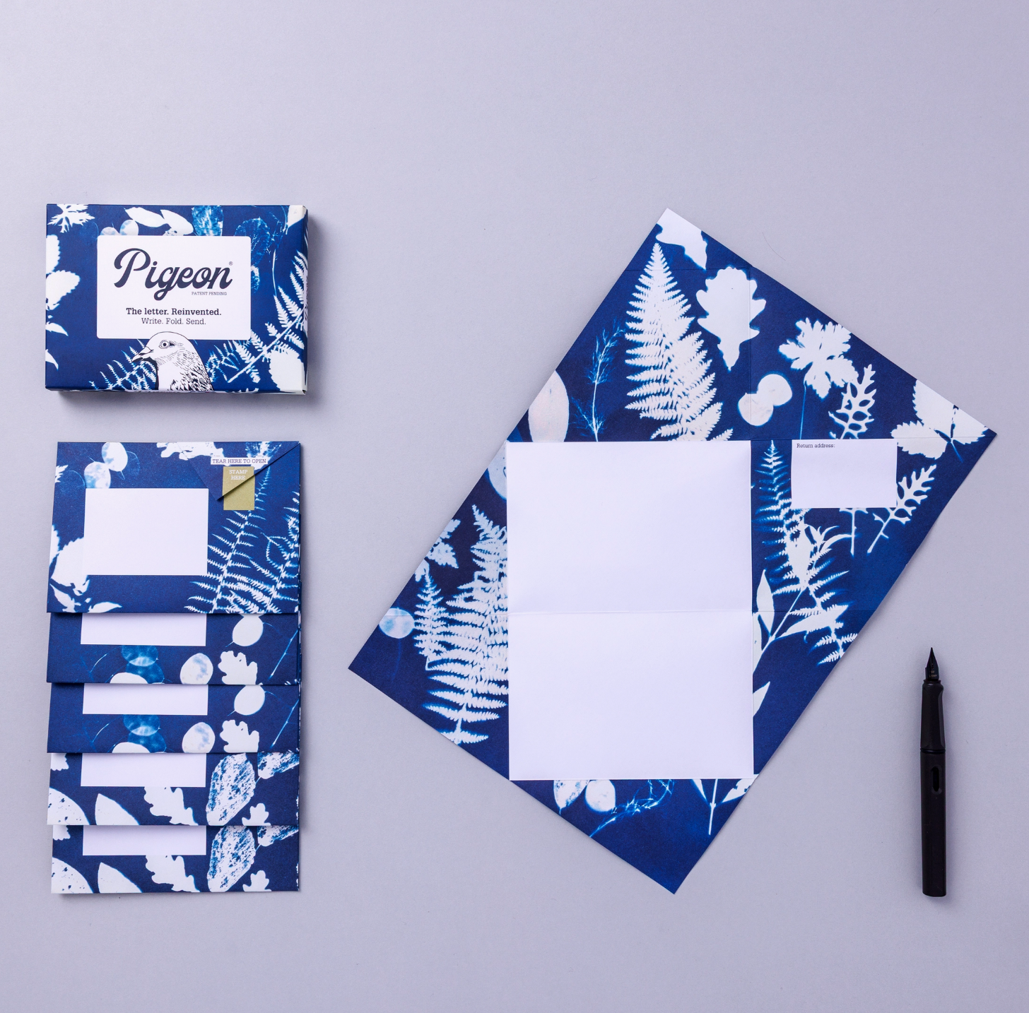 Apothecary Pigeon, Botanical Folding Letter Set - Pack of 6