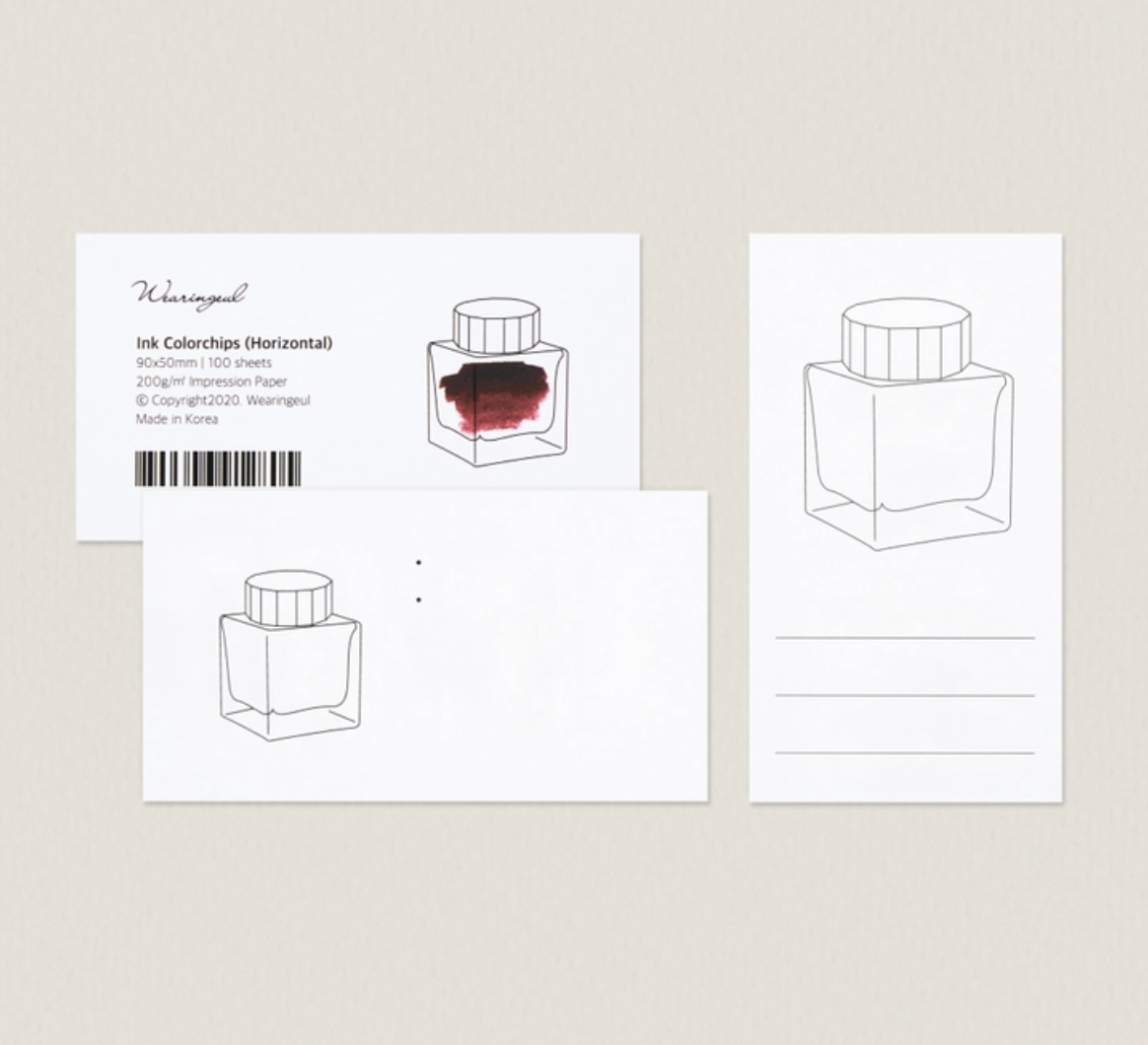 Ink Bottle Ink Swatch Card (100 sheets)