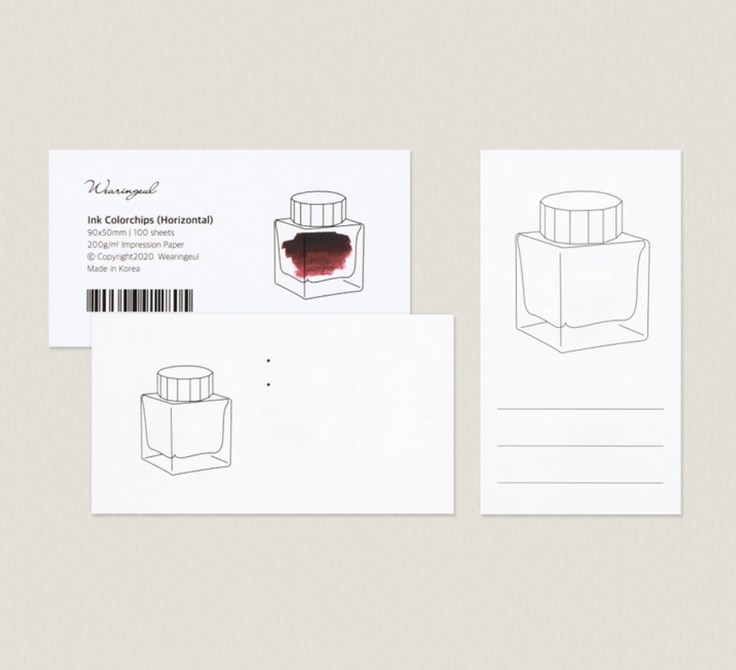 Ink Bottle Ink Swatch Card (100 sheets)