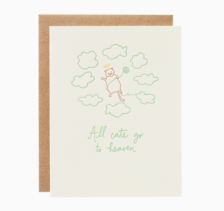 All Cats Go To Heaven - Sympathy Card